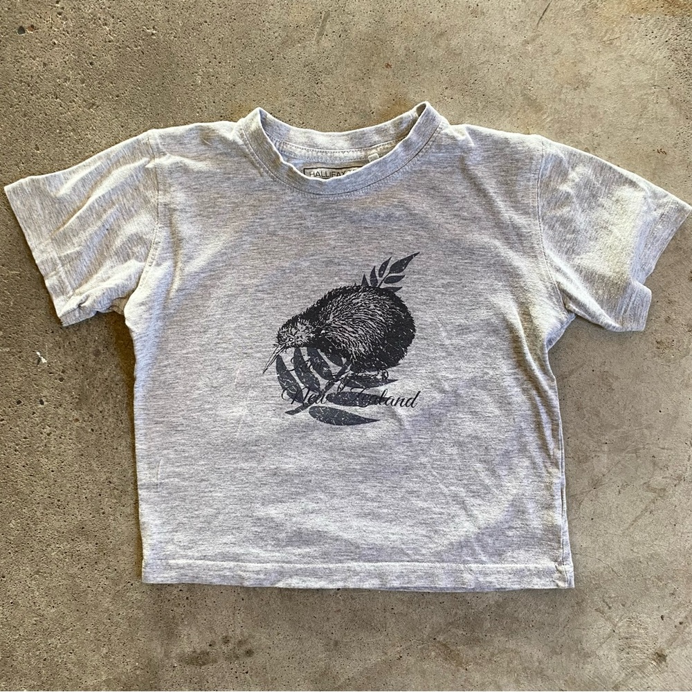 Grey new Zealand kiwi baby tee